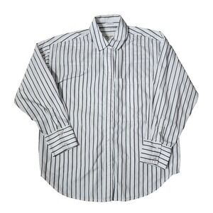 Abercrombie & Fitch Button Up Shirt S White Blue Stripe Long Sleeve Oversized